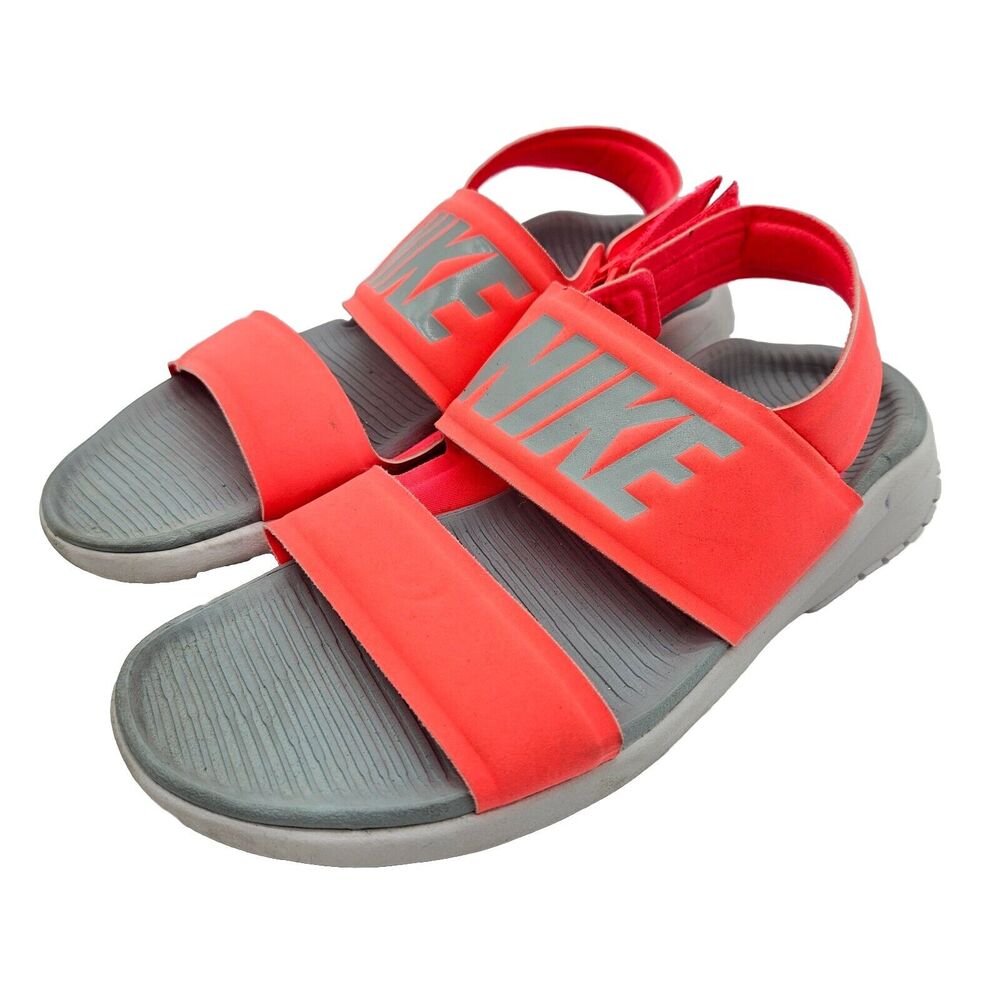 Nike Tanjun Womens Size 6 Hook Loop Strap Sandals Water Outdoor Shoes Coral Pink